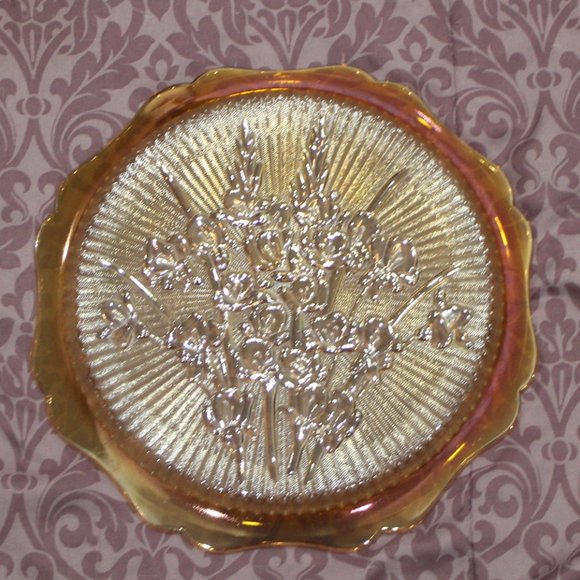 ANTIQUE! GLASS VASE/PLATE SET (DEPRESSION ERA) 3PC - Picture 2 of 8